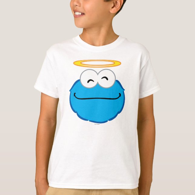 Cookie Lächeln Gesicht mit Halo T-Shirt (Vorderseite)