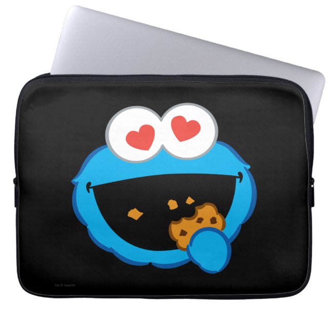 Cookie Lächelndes Gesicht mit herzförmigen Augen Laptopschutzhülle (Vorderseite)