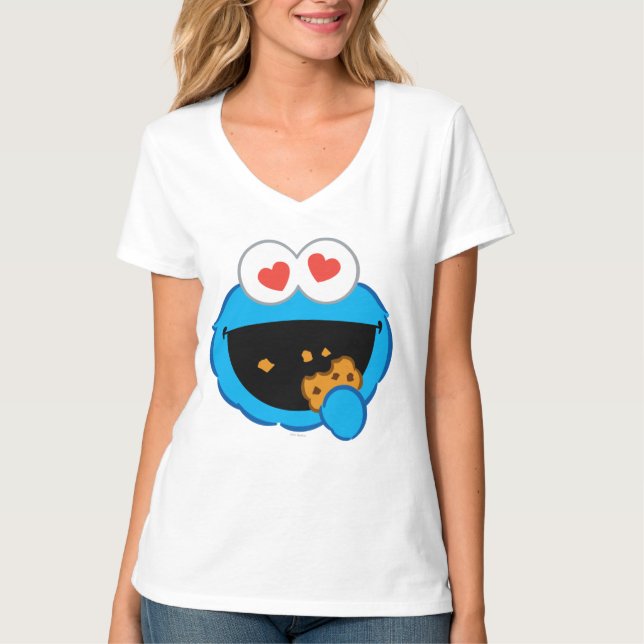 Cookie Lächelndes Gesicht mit herzförmigen Augen T-Shirt (Vorderseite)