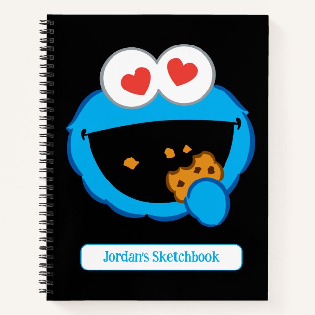 Cookie Lächelndes Gesicht mit herzförmigen Augen Z Notizbuch (Vorderseite)