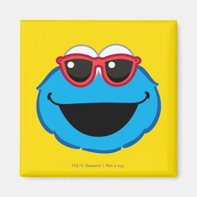Cookie Lächelndes Gesicht mit Sonnenbrille Magnet (Vorne)