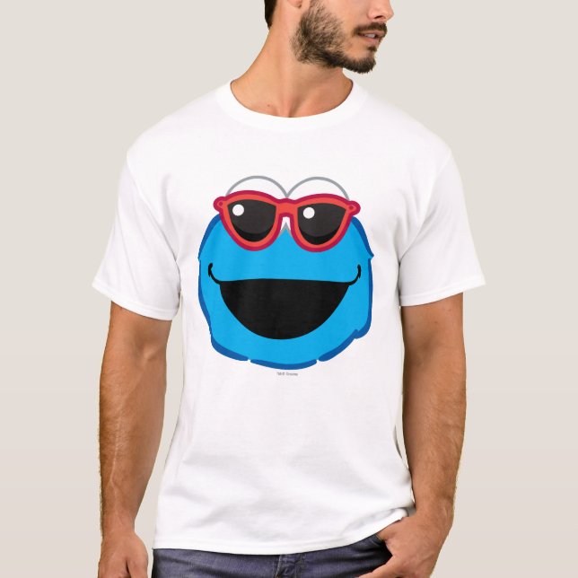 Cookie Lächelndes Gesicht mit Sonnenbrille T-Shirt (Vorderseite)