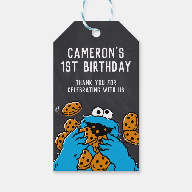 Cookie Monster | 1. Geburtstag Vielen Dank Geschenkanhänger (Vorderseite)