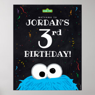 Cookie Monster 3. Geburtstag Poster