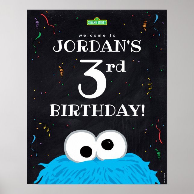 Cookie Monster | 3. Geburtstag Poster (Vorne)