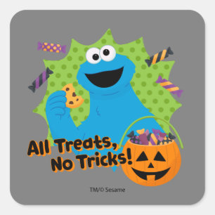 Cookie Monster Alle Leckereien, keine Tricks! Quadratischer Aufkleber