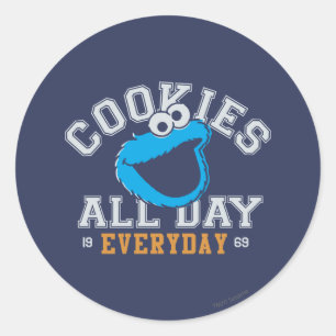 Cookie Monster Alltag Runder Aufkleber
