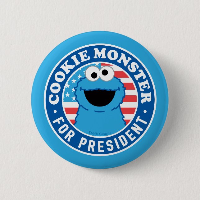 Cookie Monster als Präsident Button (Vorderseite)