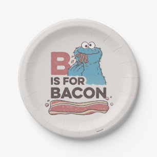 Cookie Monster   B steht für Bacon Pappteller