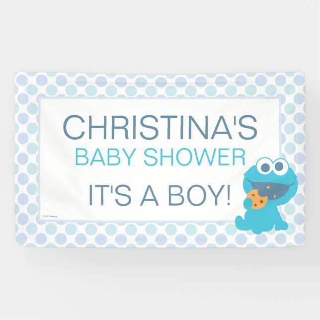 Cookie Monster Baby Dusche Banner (Horizontal)