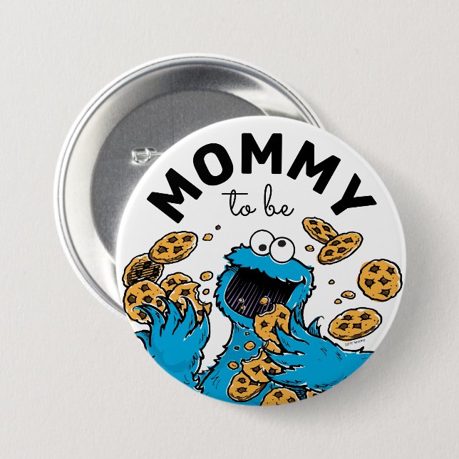 Cookie Monster Baby Dusche Mommy zu sein Button (Vorne & Hinten)