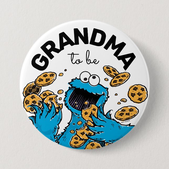 Cookie Monster Baby Dusche Oma zu sein Button (Vorderseite)