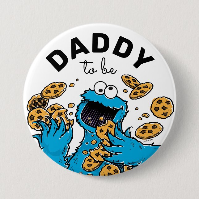 Cookie Monster Baby Shower Daddy zu sein Button (Vorderseite)