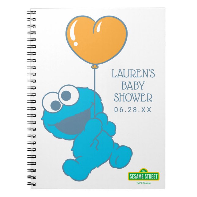 Cookie Monster Baby Shower Guest & Gift List Notizblock (Vorderseite)
