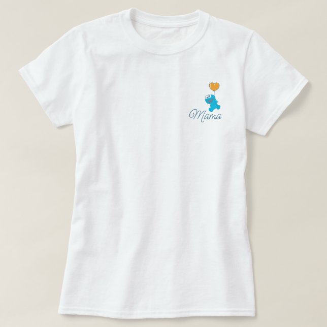 Cookie Monster Baby Shower Mama T-Shirt (Design vorne)