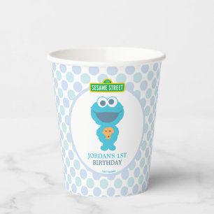 Cookie Monster   Baby's First Birthday Pappbecher