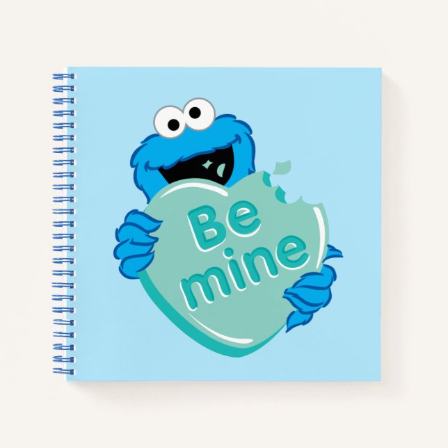 Cookie Monster "Be Mine" Valentine's Heart Candy Notizbuch (Vorderseite)
