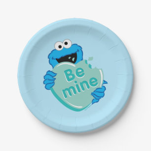 Cookie Monster "Be Mine" Valentine's Heart Candy Pappteller