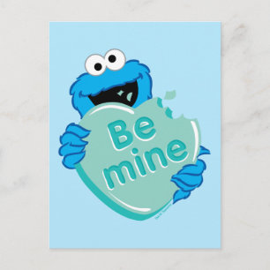 Cookie Monster "Be Mine" Valentine's Heart Candy Postkarte