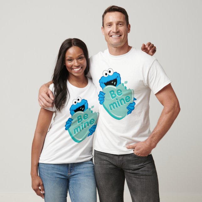 Cookie Monster "Be Mine" Valentine's Heart Candy T-Shirt (Unisex)