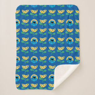 Cookie Monster Blume Muster Sherpadecke