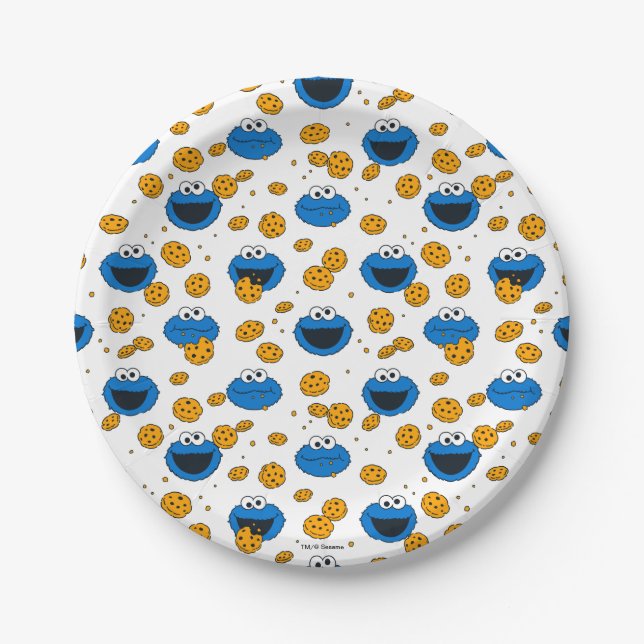 Cookie Monster | C ist für Cookie Pattern Pappteller (Vorderseite)