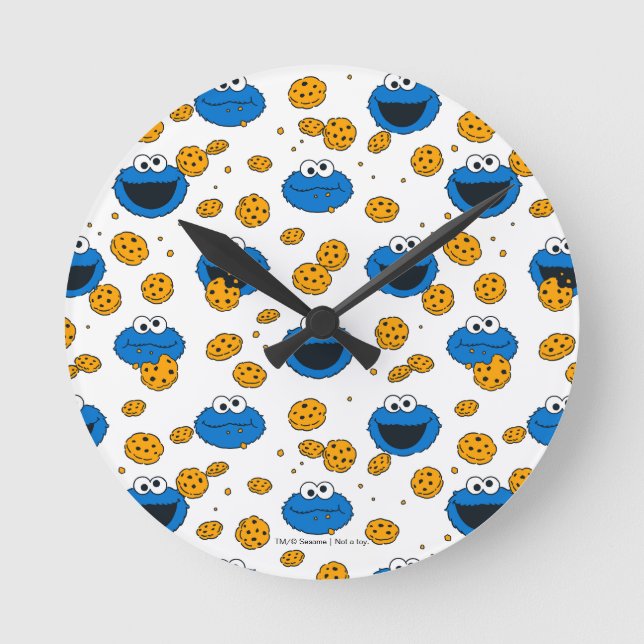 Cookie Monster | C steht für Keksmuster Runde Wanduhr (Vorderseite)