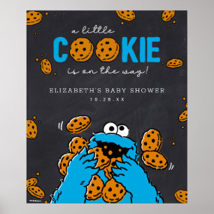 Cookie Monster Chalkboard Babydusche Willkommen Poster