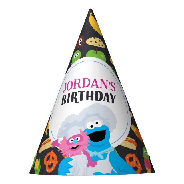 Cookie Monster Chalkboard Feinschmecker Truck Partyhütchen (Vorderseite)
