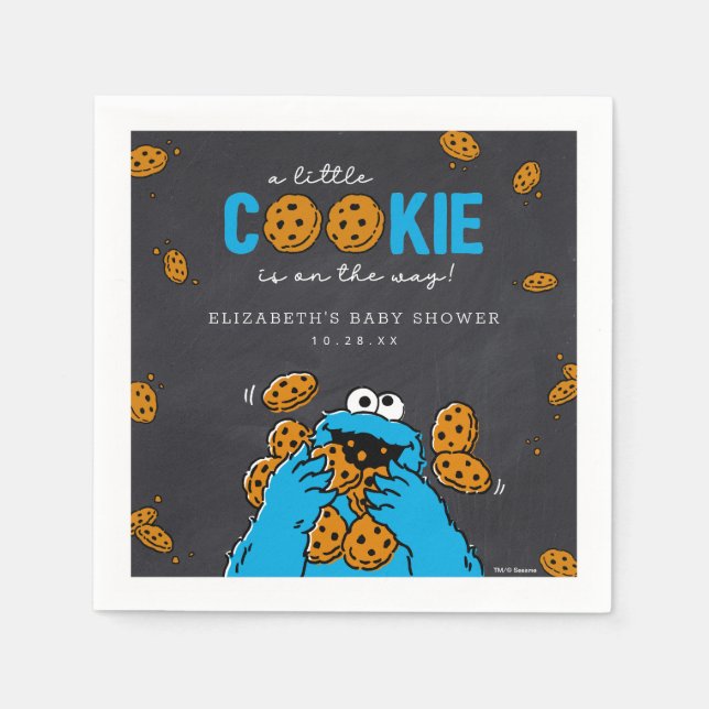 Cookie Monster Chalkboard Kinderdusche Serviette (Vorderseite)