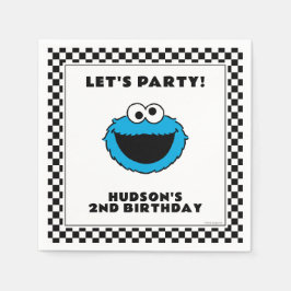 Cookie Monster Checkerboard Birthday Serviette