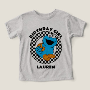 Cookie Monster Checkered Birthday Girl