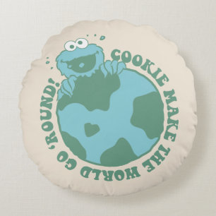 Cookie Monster Cookies machen die Welt zum Allta Rundes Kissen