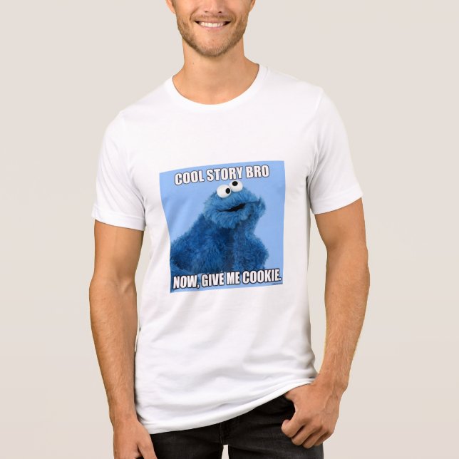 Cookie Monster "Cool Story Bro" Tri-Blend Shirt (Vorderseite)