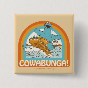 Cookie Monster Cowabunga! Button