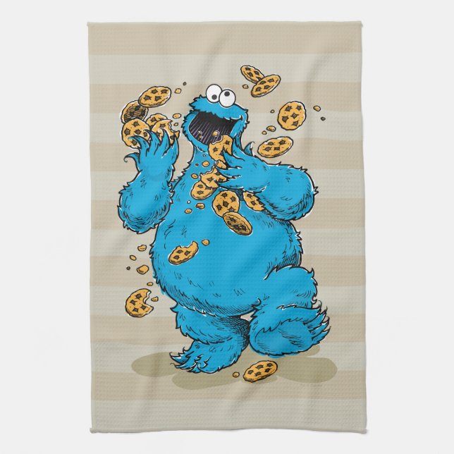 Cookie Monster Crazy Cookies Geschirrtuch (Vertikal)