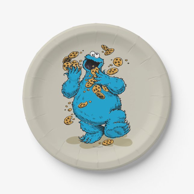Cookie Monster Crazy Cookies Pappteller (Vorderseite)