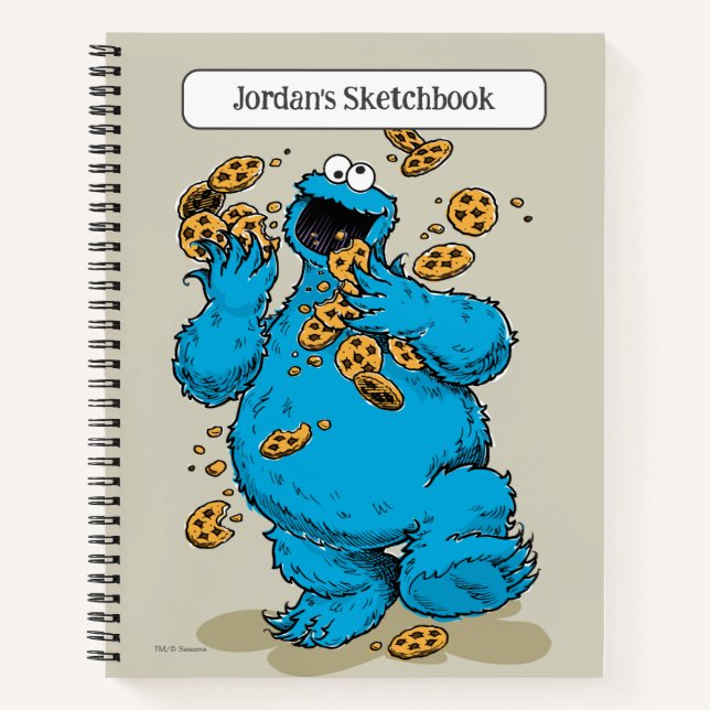 Cookie Monster Crazy Cookies Zeichnend Notizbuch (Vorderseite)