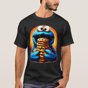 Cookie-Monster, der ein Riesenschokolade-Cookie li T-Shirt