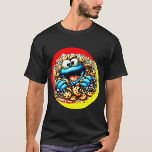 Cookie-Monster, der ein Riesenschokolade-Cookie li T-Shirt