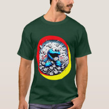 Cookie-Monster, der einen Riesenschokoladenchip li