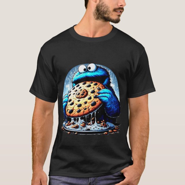 Cookie-Monster, der einen Riesenschokoladenchip li T-Shirt (Vorderseite)