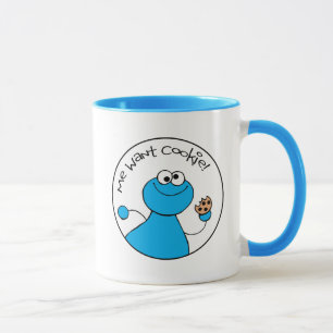 Cookie Monster Doodley Graphic Tasse