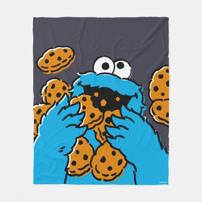 Cookie Monster Eating All the Cookies Fleecedecke (Vorderseite)