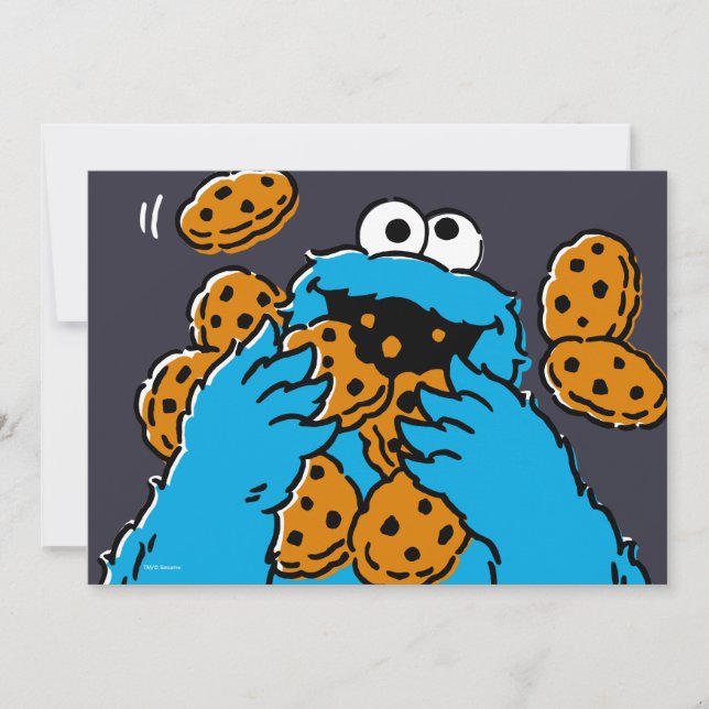 Cookie Monster Eating All the Cookies Karte (Vorderseite)