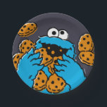 Cookie Monster Eating All the Cookies Pappteller<br><div class="desc">Satisfy your cravings for fun and cookies with this graphic featuring the one and only Cookie Monster! This showcases a vibrant illustration of Cookie Monster in his element, happily devouring a pile of chocolate chip cookies with crumbs flying everywhere. This classic and instantly recognizable design is cheerful, playful, and sure...</div>