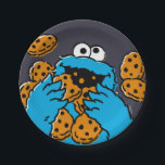 Cookie Monster Eating All the Cookies Pappteller<br><div class="desc">Satisfy your cravings for fun and cookies with this graphic featuring the one and only Cookie Monster! This showcases a vibrant illustration of Cookie Monster in his element, happily devouring a pile of chocolate chip cookies with crumbs flying everywhere. This classic and instantly recognizable design is cheerful, playful, and sure...</div>