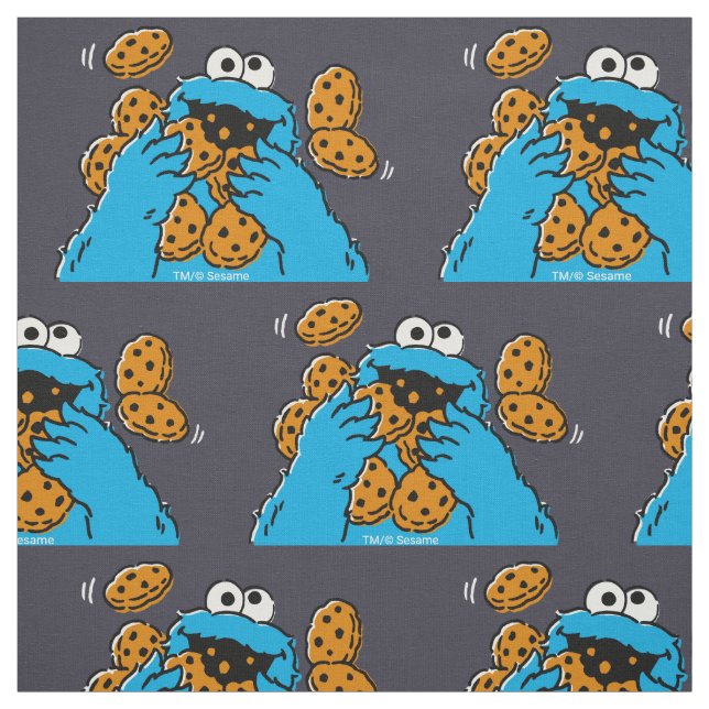 Cookie Monster Eating All the Cookies Stoff (Muster)