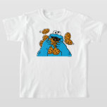 Cookie Monster Eating All the Cookies T-Shirt<br><div class="desc">Satisfy your cravings for fun and cookies with this graphic featuring the one and only Cookie Monster! This showcases a vibrant illustration of Cookie Monster in his element, happily devouring a pile of chocolate chip cookies with crumbs flying everywhere. This classic and instantly recognizable design is cheerful, playful, and sure...</div>