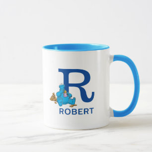 Cookie Monster Eating Cookies Name & Monogram R Tasse